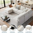 thumbnail image 5 of Senfot Modular Sectional Sofa,Cloud Sectional Couches, Couch Sectional with Large Storage & Ottoman for Living Room, l-Shape (Beige 7-Seater), 5 of 7