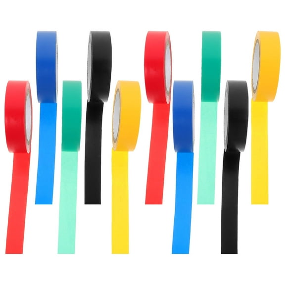 10 Rolls Electrical Tape Insulation Organization Black Duct Colorful Car Wire High Heat