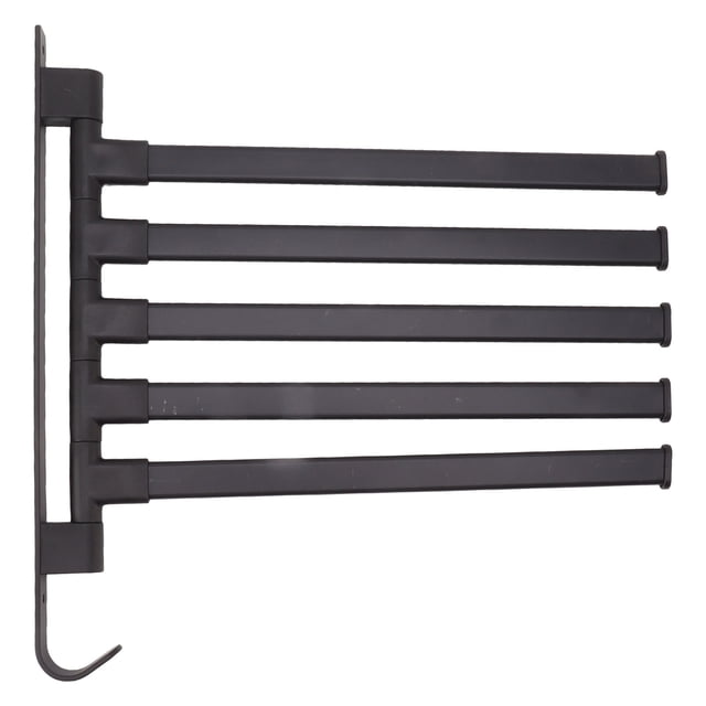 M Buder Toallero Giratorio Negro Sin Perforaciones Montaje en Pared 5 Brazos Organizador de Baño