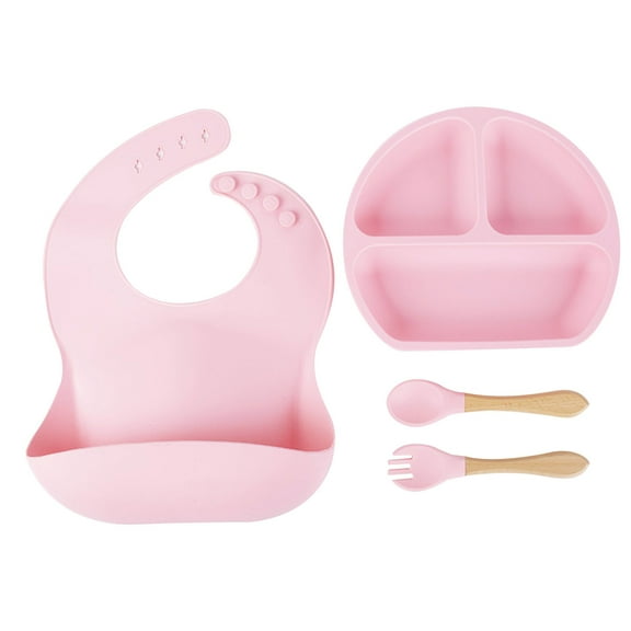 Yaoyar Children's Platey Set, Suction Cup Food Grade Infant And Child Food Bowl, Bib, Fork And Spoon, Kitchen Utensils