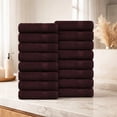 thumbnail image 2 of Ample Decor Bath Towels Set of 16 30X54 inch 100% Cotton - Brown, 2 of 6