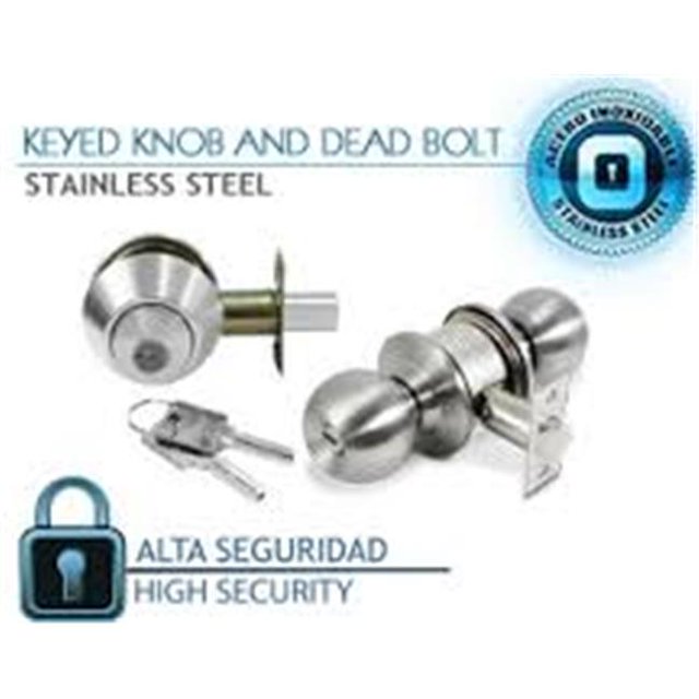 Jako Entrée Combo Porte Bouton-Satin Nickel - Acier Inoxydable 630