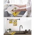 thumbnail image 5 of Sunflowers Kitchen Dish Towels for Drying Dishes Set of 2, Farmhouse Bees Spring Summer Watercolor Floral Leaf Waffle Weave Microfiber Hand Tea Bathroom Towels Quick Dry & Absorbent Towel 15.7x23.6, 5 of 7