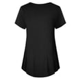 thumbnail image 5 of WAGUTH Women's Nursing Tops for Breastfeeding Double Layer Maternity Shirts Short Sleeve Crew Neck Pregnancy Outfits,Black,XL, 5 of 6