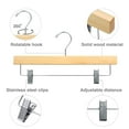 thumbnail image 4 of ACSTEP Wooden Pants Hangers with Clips 25 Pack 14 Inch, Wood Skirt Hangers for Women, Solid Wood Pants Hangers with 360 Swivel Hook - Natural, 4 of 8