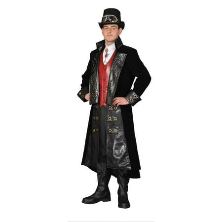 Adult Black Steampunk Gentleman's Suit Theater Costume