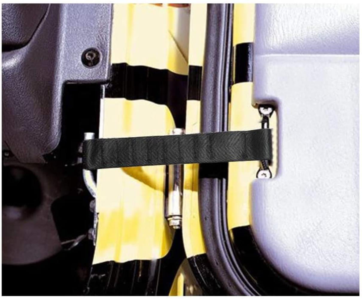 2PCS VOFONO Updated Heavy Duty Strong Adjustable Door Limiting Check Strap Perfect for Jeep Wrangler Black Pack of 2 