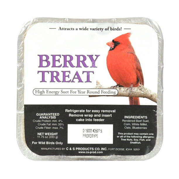 C&S Berry Treat Suet Wild Bird Food, 11.75 Oz.