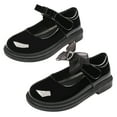 thumbnail image 4 of Paokuoon Toddler Girls Leather Shoes Mary Jane Dress Shoes Little Kids Girls Loafers School Uniform Flats for Girls Thick Non-slip Sole Casual Shoes, 4 of 7