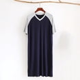 thumbnail image 7 of Bovxnpu Men's Nightshirt Short Sleeve Sleep Shirt Nightgown Short Sleeve Nightgown V Neck Raglan Sleepwear, 7 of 7