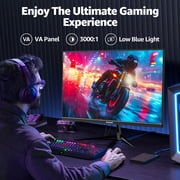 Gawfolk Curved Gaming Monitor 32 inch 2K 180Hz Frameless Computer Display , PC Monitor QHD(2560*1080p), DP, HDMI Port (Black)