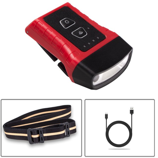 BEMS-1 pieza LED COB luz de ala de inducción recargable 5 velocidades roja