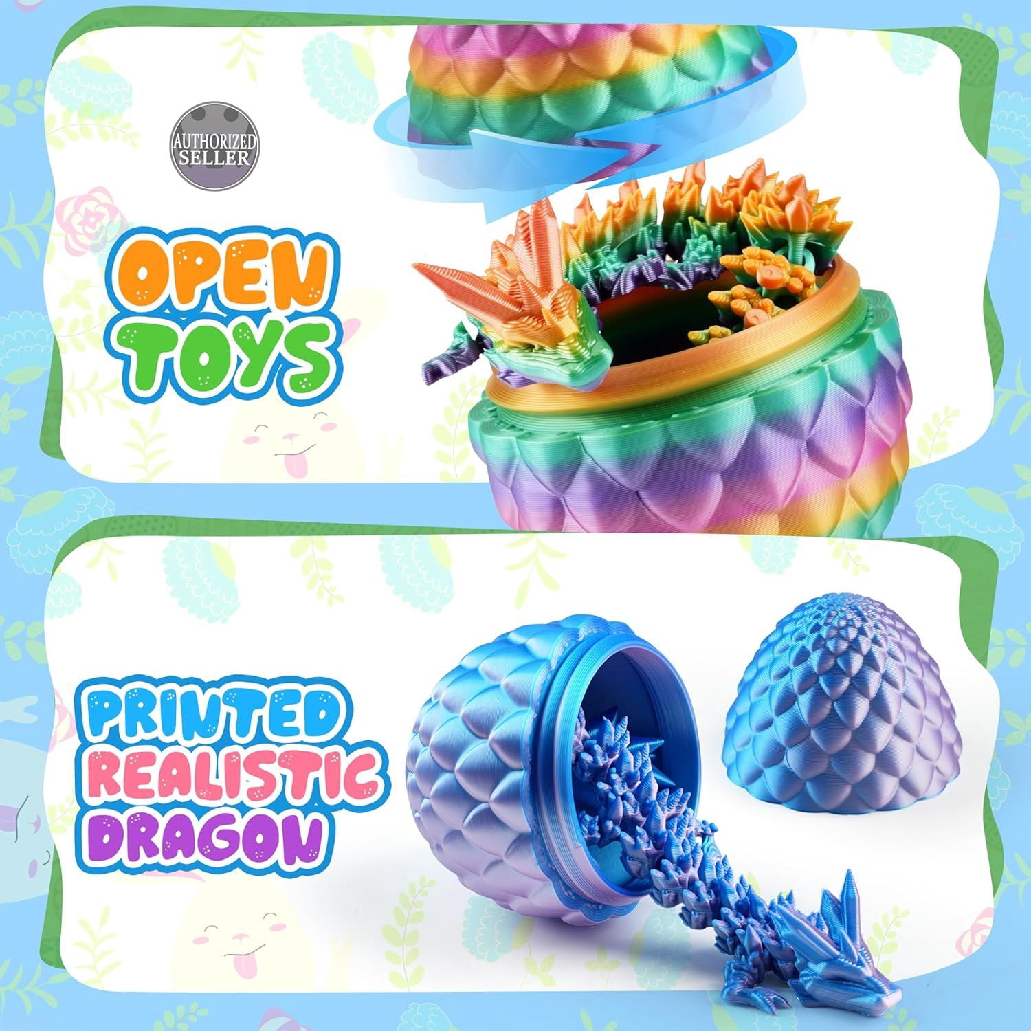 3D Printed Dragon Eggs, Crystal Dragon Egg for Easter Basket Stuffers and Essentials, Unique Easter Toys & Decor, Fantasy Tabletop Decor for Kids & Collectors (24 Pack)