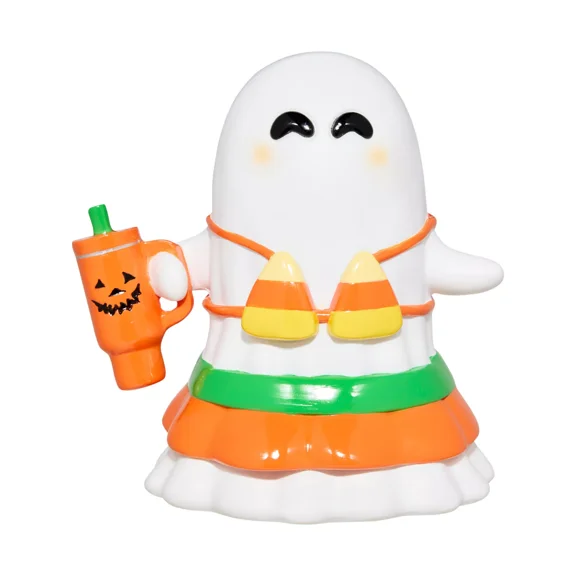 6'' Summerween Ghost Tabletop Decorations, Summer Halloween Ghost with Bikini for Halloween Summer Decorations, Ghost Figurine Statue for Indoor Outdoor Halloween Decorations