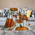thumbnail image 2 of ARISTURING Pumpkins Leaves Harvest Flannel Blanket - Soft Plush Blankets for All Seasons - Exquisite Gifts 50x60in, 2 of 6