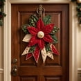thumbnail image 4 of MInHoues 15.75" Christmas Quilted Door Hanging Sewing Kit, DIY Holiday Fabric Craft Project for Adults, Festive Poinsettia Ornament, Winter Home Wall Decor for Entryway, 4 of 4