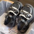 thumbnail image 6 of Otqutp Girls Mary Jane Shoes Mesh Lace Trim Bow Heart Buckle Kids Flats Non Slip Round Toe School Uniform Party Shoe, 6 of 8