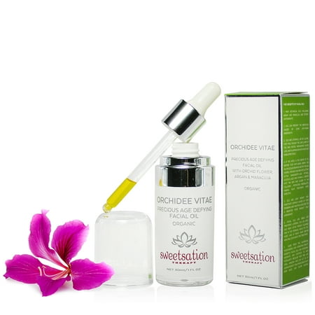 Orchid Vitamins - Orchidee Vitae Precious Organic Age Defying Facial Oil, with Orchid Flower, Argan and Maracuja, 1oz