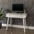 thumbnail image 2 of Camaflexi Mid Century Modern Desk Solid Wood Writing Table for Small Spaces, White, 2 of 8