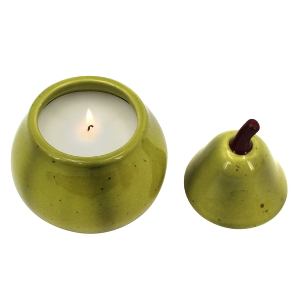 Better Homes & Gardens Pear And Clover 1-Wick Ceramic Pear Fruit Candle, 6 oz