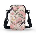 thumbnail image 2 of HELLHERO Black Cat Floral Crossbody Bag 2 Layers Men, Women for Casual Travel 4.33"x1.97"x7.09", 2 of 7