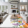 thumbnail image 3 of Large Area Rugs for Living Room Bedroom, Pink Orange Flowers 8'x10' Rug Washable Carpet Runner Indoor Outdoor, Spring Floral Farmhouse Botanical Non Slip Floor Mats Rug for Kitchen, Patio, 3 of 8