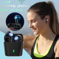thumbnail image 1 of Auriculares Bluetooth para juegos, semi-intraaurales, deportivos, de negocios, de doble oreja, con compartimento de carga, color negro, 1 of 4