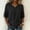 *Black, variant on Women's Embroidered Linen Blend Blouse, Casual 3/4 Sleeve Round Neck Loose Top Coffee,Women's Plus L