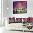 thumbnail image 3 of Designart New York City Manhattan Skyline Red - Cityscape Photo Throw Pillow - 16x16, 3 of 5