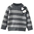 thumbnail image 5 of UQJfacai Girls Striped Sweaters Casual Crewneck Long Sleeve Shirts Fashion Knitted Soft Cozy Pullover Tops Clothes 1-8 Years, 5 of 7