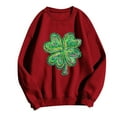 thumbnail image 2 of xixinqiwan Women's St Patrick's Day Sweatshirts,Womens Clover Print Hoodie Casual Long Sleeve Sweatshirt Irish Shamrock Pullover Tops, 2 of 6