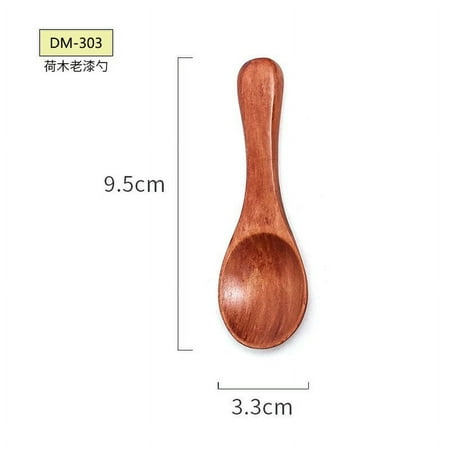 

NUOLUX 6pcs Small Wooden Spoons Mini Tasting Spoons Condiments Salt Spoons Sugar Scoops