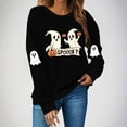 thumbnail image 5 of Halloween Sweatshirts for Womens Crewneck Ghost Printed Shirts Fall Winter Long Sleeve Sweaters Casual Blouses Loose Sweatshirt Pullover Top Halloween Costumes, 5 of 8