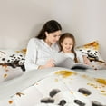 thumbnail image 4 of Castle Fairy Preppy Cartoon Panda Bedding Comforter Set,Autumn Leaves Full Bedding Set, 4 of 8