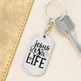 thumbnail image 6 of Jesus Is Life Christian Stainless Steel or 18k Gold Premium Swivel Dog Tag Keychain, 6 of 16
