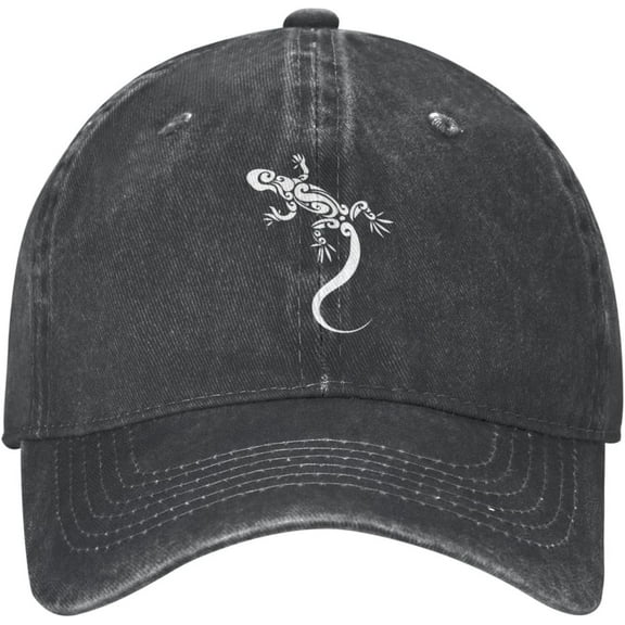 Lizard Cool Vintage Distressed Adjustable Washed Denim Mens Dad Trucker Hat Baseball Ball Cap for Men