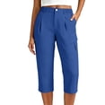 thumbnail image 6 of AherBiu Cargo Capri Pants for Women High Waisted Straight Leg Juniors Hiking Capris with Multi Pockets Streetwear, 6 of 8