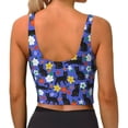 thumbnail image 4 of Picia Black Cats And Flowers Sports Bra for Women,Padded Strappy Sports Bras Medium Support Yoga Bra with Removable Cups,Running Yoga Bra-Small, 4 of 9