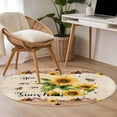thumbnail image 3 of Area Rug 48in, Farm Watercolor Sunflower Bee Floor Carpet Living Room Rug, Western Star Sunshine Quote Non-Slip Welcome Mat Indoor Rugs for Bedroom Dining Room, 3 of 9