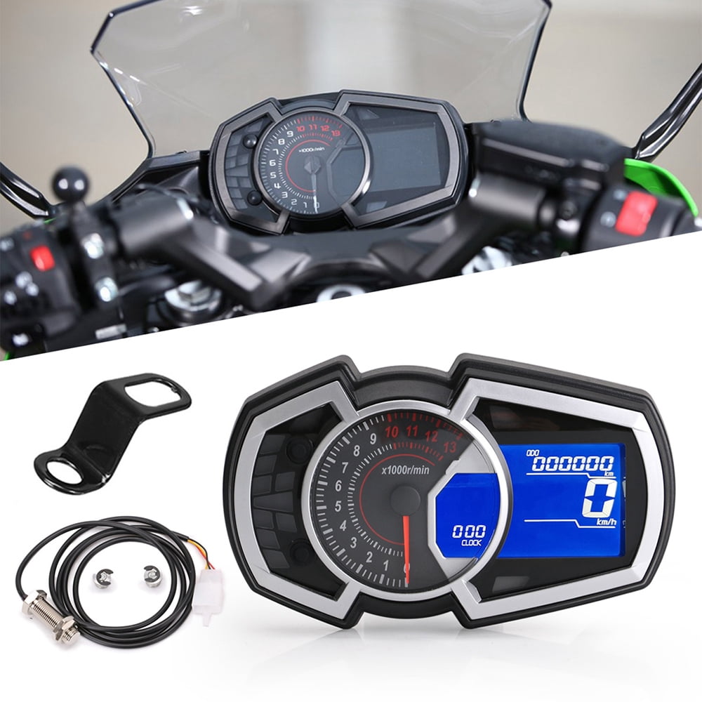 Acouto Motorcycle Speedometer Gauge For Ninja 300 - LCD Odometer & Tachometer 15000RPM
