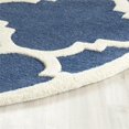 thumbnail image 3 of Safavieh Cambridge Collection CAM140G Handmade Moroccan Geometric Navy and Ivory Premium Wool Round Area Rug (8' Diameter), 3 of 3
