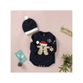thumbnail image 4 of Seyurigaoka Infant Baby Boys Girls Knitted Romper Cartoon Christmas Cookies Pattern Round Neck Long Sleeve Sweater + Beanie Hat Set, 4 of 9