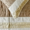 thumbnail image 2 of The HomeCentric King / Queen / Twin Beige Designer CA King 86"x18" Bed Runner WITH One Pillow Cover, Velvet & Patchwork Bed Scarf on Velvet fabric - Luxe Velvet Lines, 2 of 5