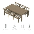 thumbnail image 2 of Modway Northlake 7-Piece Outdoor Patio Teak Wood Dining Set in Weathered Gray White, 2 of 8