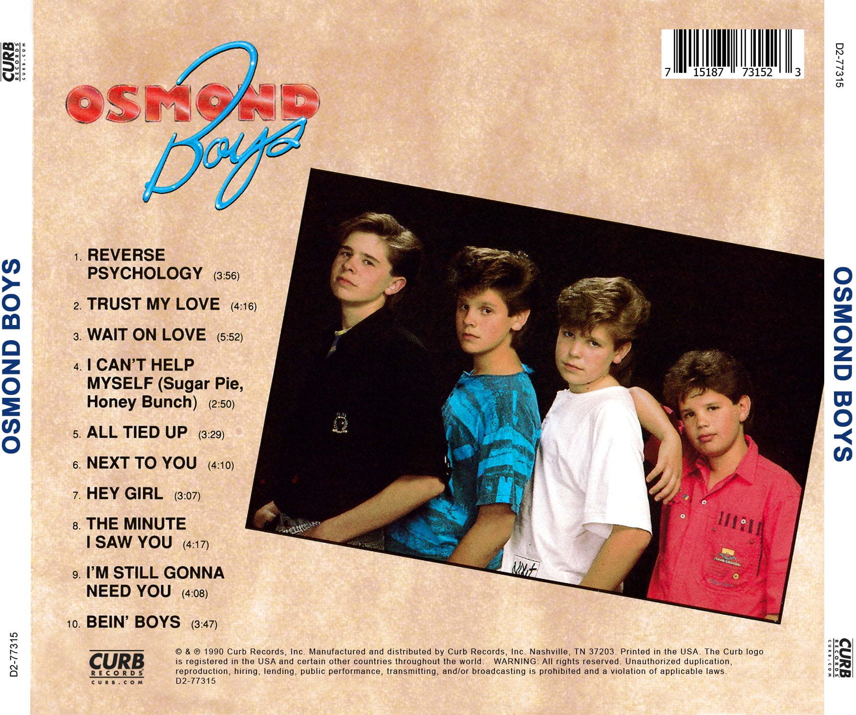Osmond Boys - Osmond Boys - Opera / Vocal - CD - Walmart.com