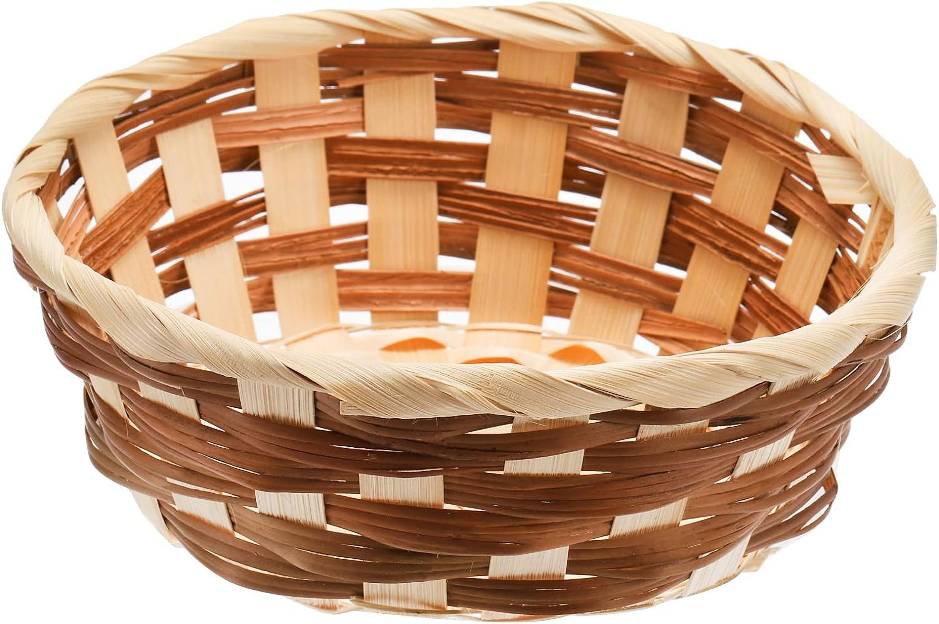 12 Pcs Woven Bread Baskets,Bamboo Round Basket Woven Small Baskets for Gifts,Empty Bread Serving Baskets for Food Fruit Woven Bamboo Fruit Tray for Kitchen Restaurant Display Christmas Vegetables