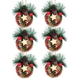 thumbnail image 1 of hirigin Rustic Christmas Ball Ornaments, Assorted Hanging Decorations Fabric Wrapped Baubles for Home, 1 of 1