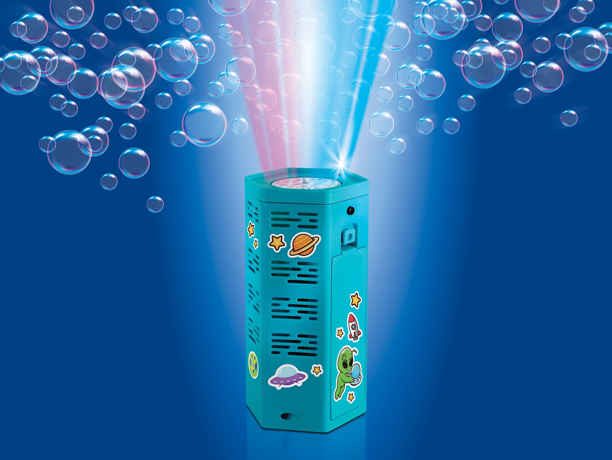 HY-IMPACT Bubble Rocket Launcher + Bubble Solution, LED Lights & Sounds, Launches Up to 10 Feet, 1000+ Bubbles Per Minute