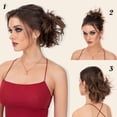 thumbnail image 2 of pieza de moño desordenado con peine lateral y clip para mujer, corto, liso, natural, versátil, ajustable, fácil de peinar., 2 of 5
