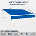 thumbnail image 3 of 11.5x9.8FT Manual Retractable Awning, Waterproof Sun Shade Cover Shelter, Heavy Duty Aluminum Canopy with Adjustable Slope and Crank Handle, Blue, 3 of 7